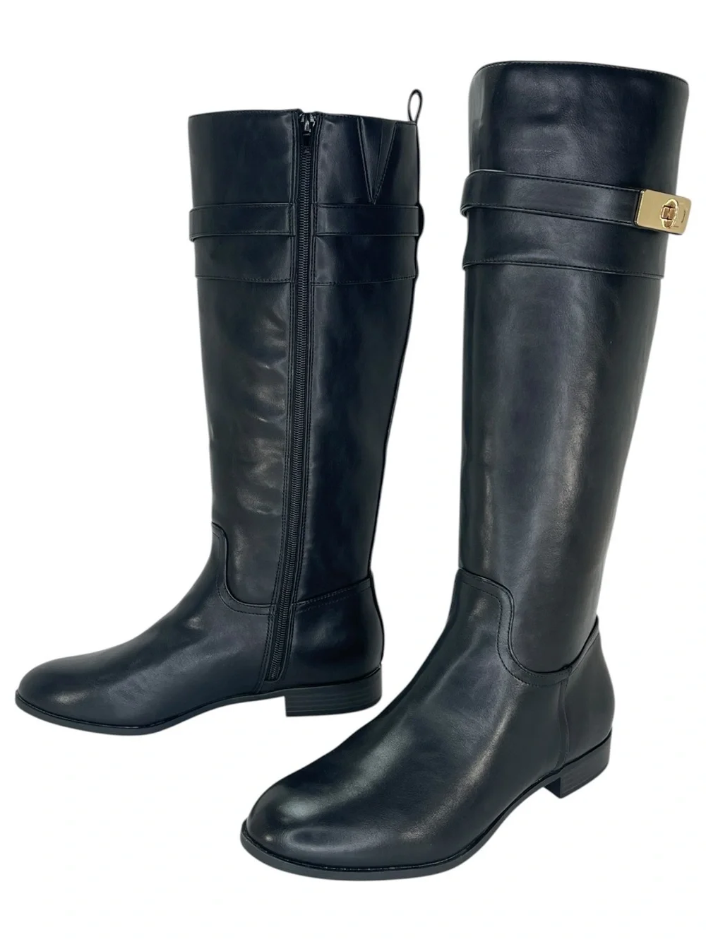Giani Bernini Taharahh Black Faux Leather Knee High Womens Boots Size 9.5M - Picture 7 of 12